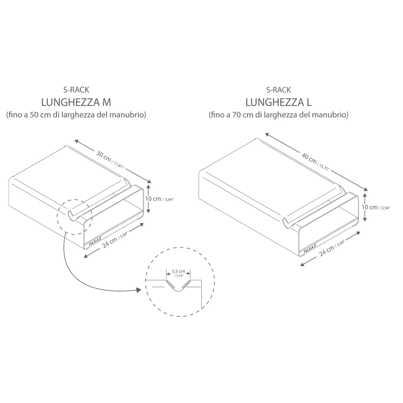 Appendibici parete Parax S-Rack L - Bianco