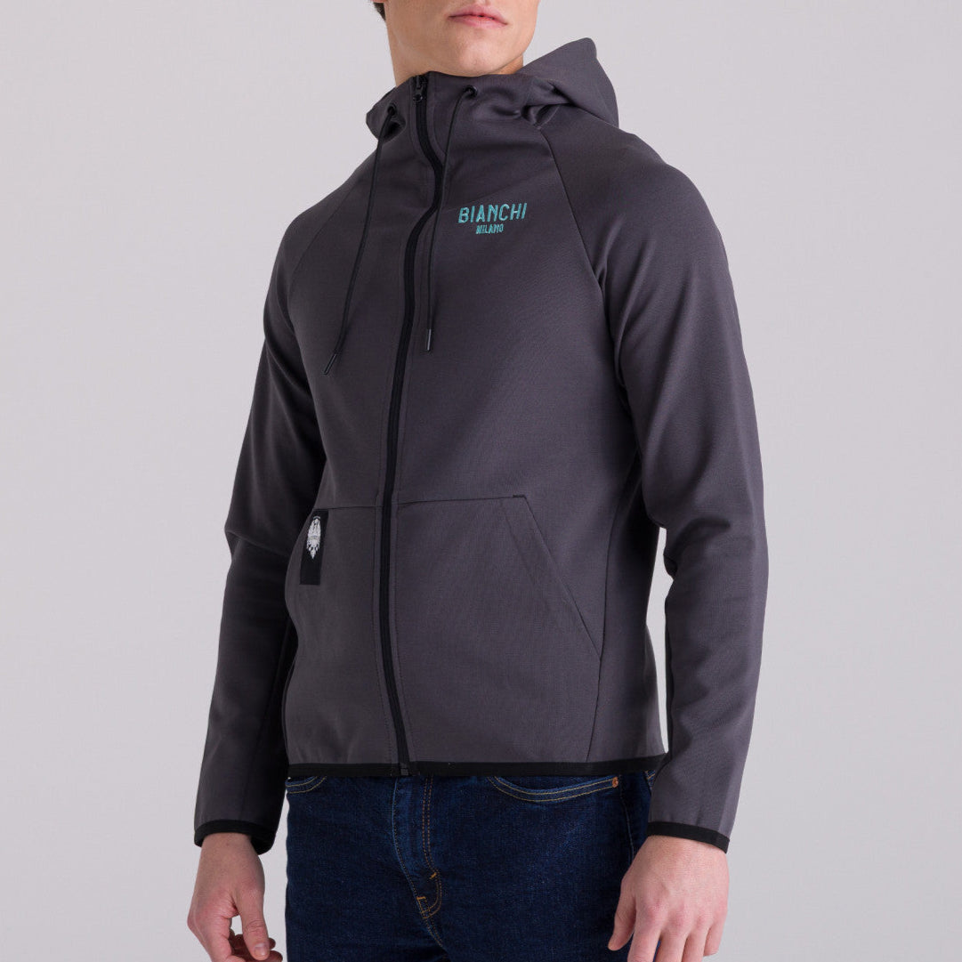 Felpa con cappuccio Bianchi Milano Fan - Grigio