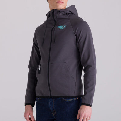Felpa con cappuccio Bianchi Milano Fan - Grigio