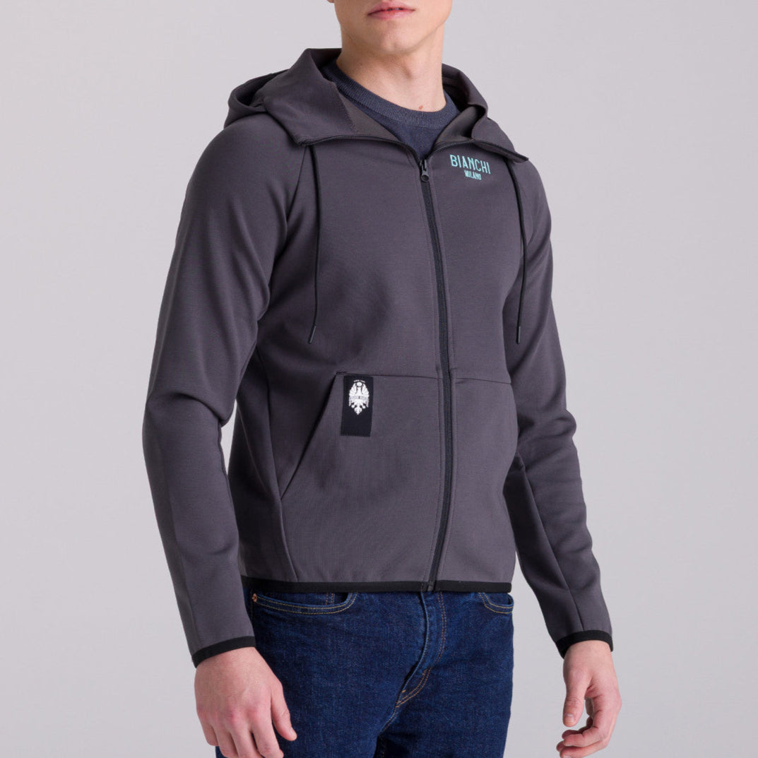 Felpa con cappuccio Bianchi Milano Fan - Grigio