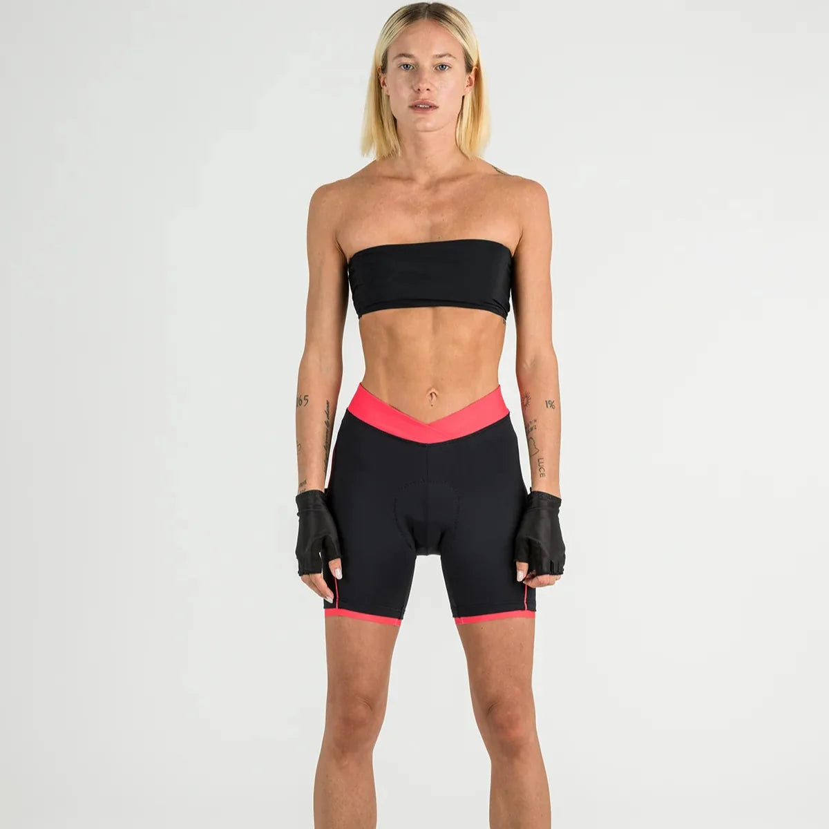 Pantaloncini donna Rh+ Pista - Nero rosa