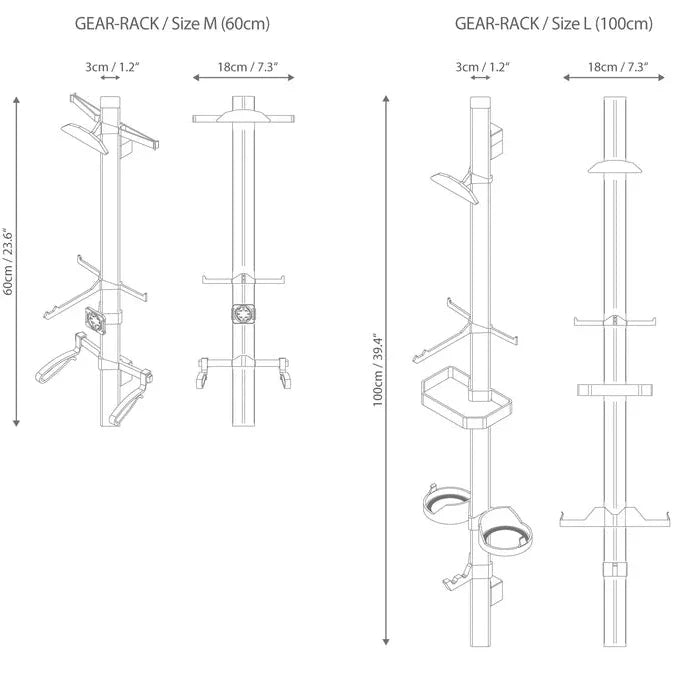 Supporto accessori Parax Gear-Rack M - Set1