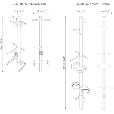 Supporto accessori Parax Gear-Rack M - Set1