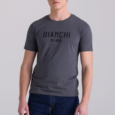 T-Shirt Bianchi Milano Fan - Grigio