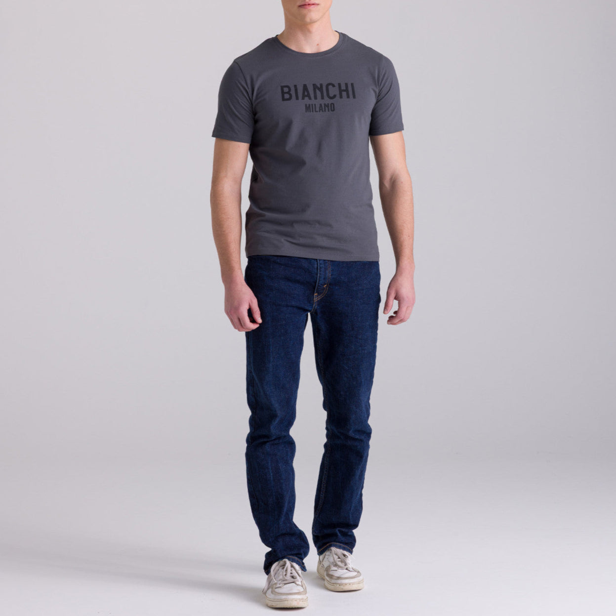 T-Shirt Bianchi Milano Fan - Grigio