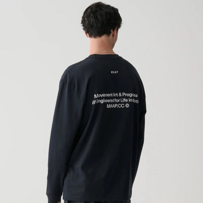 T-Shirt maniche lunghe Maap Essentials Print - Nero