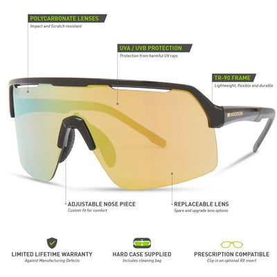 Crypto Air Gloss Black Sunglasses - Bronze Mirror Lens
