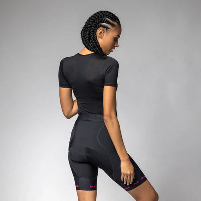 Pantaloncini donna Ale PR-E Strada 2.0 - Nero fucsia
