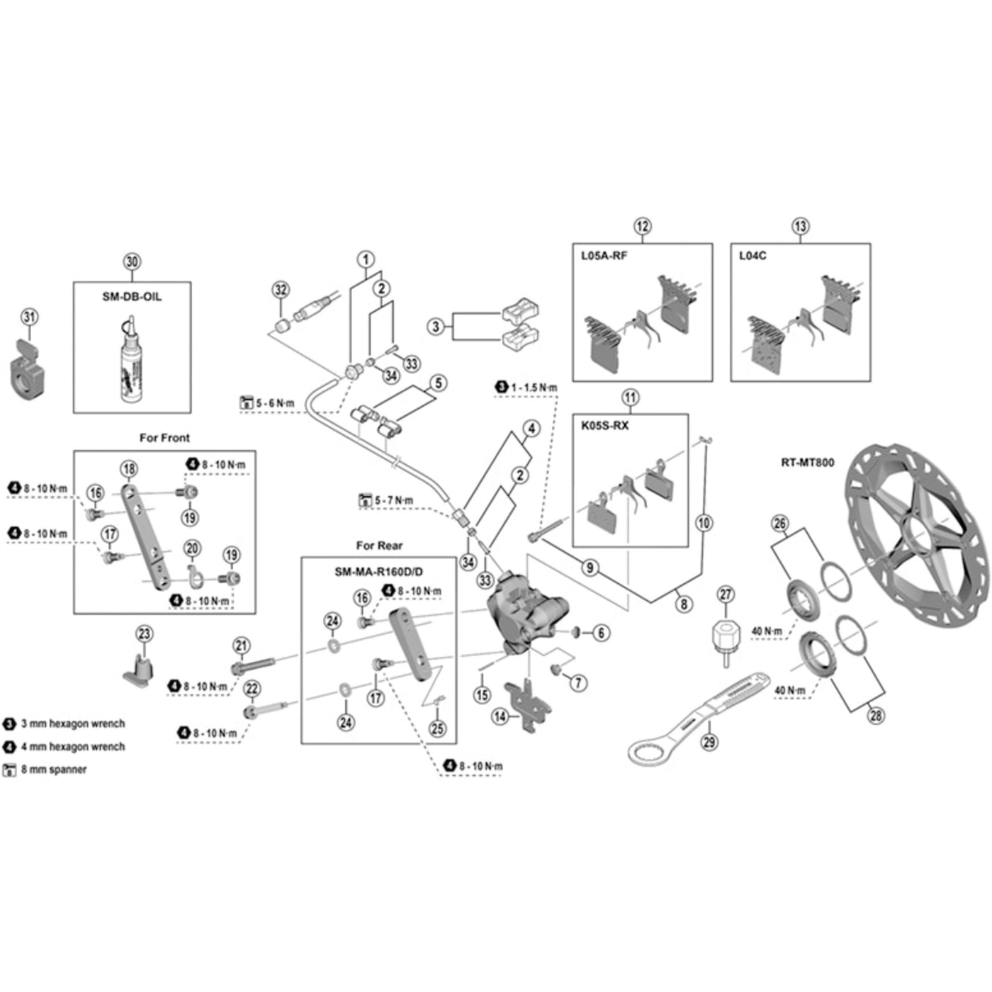 Shimano Disc Adapter for 140/160mm Flat Mount Calliper on Flat Mount Fork