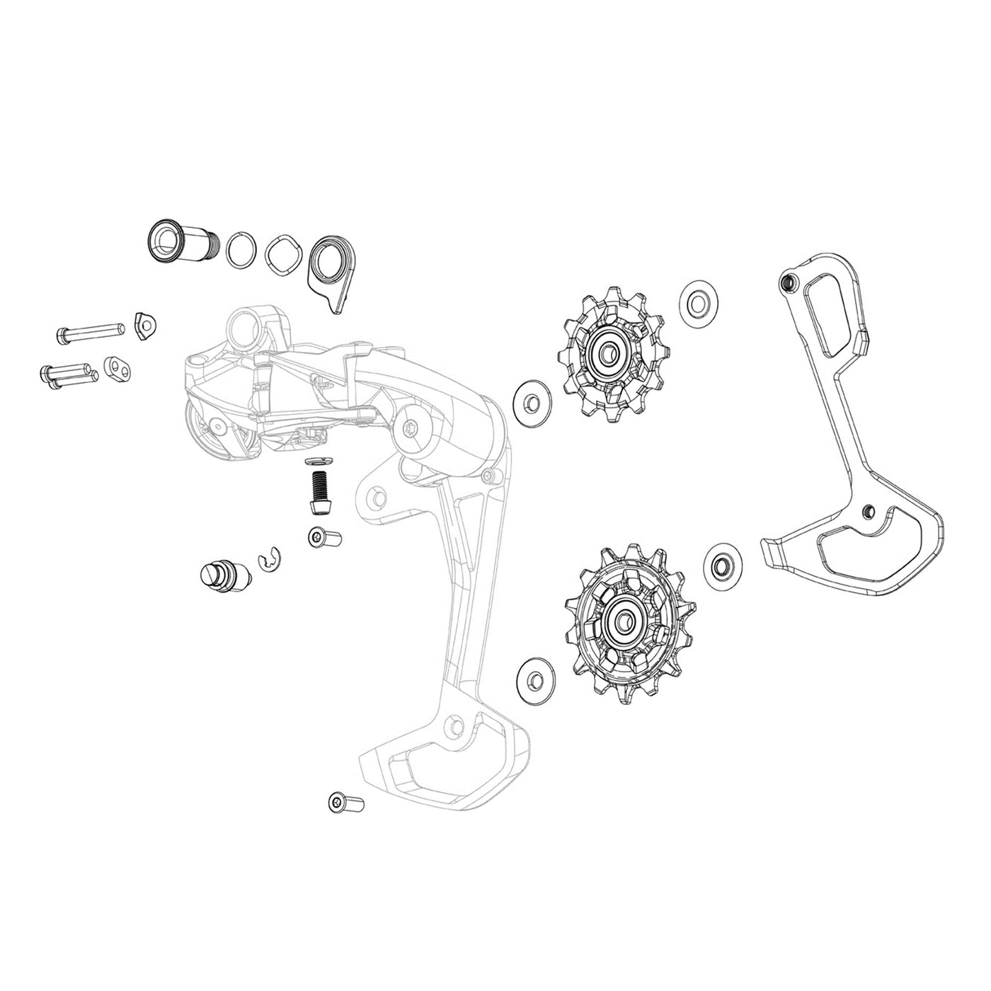 SRAM Rival XPLR AXS E1 Rear Derailleur Cage Assembly Kit